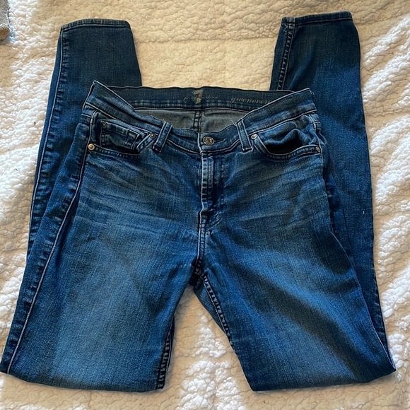 7 For All Mankind Denim - 7 For All Mankind Dark Wash Skinny Crop Gwenevere Jeans